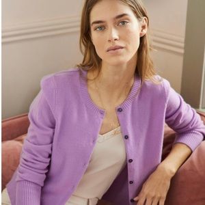 NWT Boden cropped cashmere violet cardigan - still in package